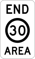 (R4-11) End of 30 km/h Speed Limit Zone Area