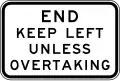 (R6-32) End Keep Left Unless Overtaking