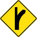 (W9-4) Intersection at a curve (right)