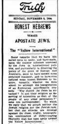 Antisemitic article in a Sydney tabloid (1904)