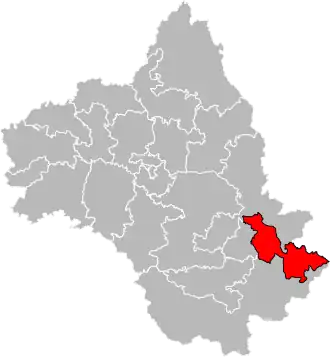 Situation of the canton of Millau-2 in the department of Aveyron