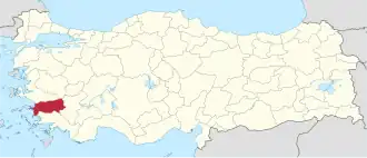 Location of the province within Turkey