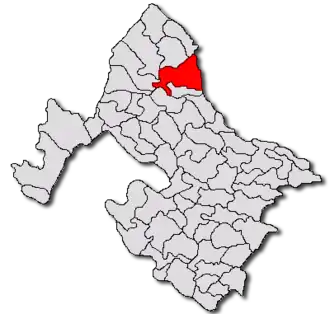 Location in Mehedinți County