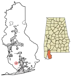 Location of Magnolia Springs in Baldwin County, Alabama.