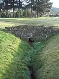 A footbridge on the No 2 fairway at Balmacewen Golf Course: the stream's source