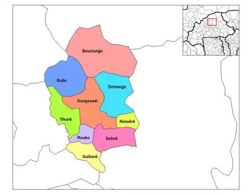 Guibare Department location in the province