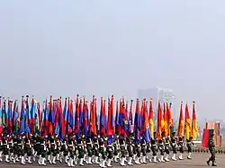 Bangladesh Army marching in Victory Day Parade.