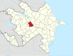 Map of Azerbaijan showing Barda District