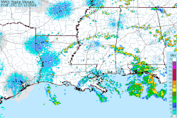 Radar image of Barry making landfall in Louisiana