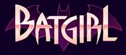 A purple Batgirl emblem with the "Batgirl" title in front of it.