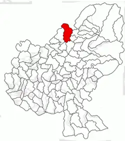 Location in Mureș County