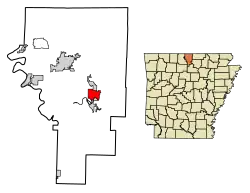 Location of Salesville in Baxter County, Arkansas.