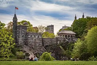View of Belvedere Castle from across Turtle Pond