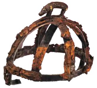 Colour photograph of the Benty Grange helmet