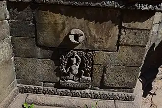 One of the two jahrus of Thanthu Darbar Hiti in Bhaktapur, with Bhagiratha beneath the spout