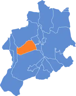 Location of Aleksandrowice within Bielsko-Biała