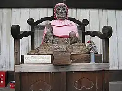 Wooden Binzuru (healer) sculpture at Todai-ji temple