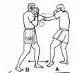 Blocking (straight punch to the body with the forearms)