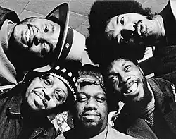 Bloodstone, c. 1973. Counterclockwise from top left: Charles McCormick, Willis Draffen, Harry Williams, Charles Love, and Roger Durham.