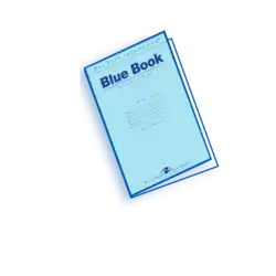 A typical exam blue book