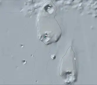 Topographic map of the area around Bok
