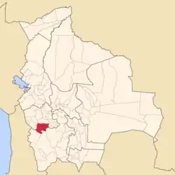 Location of Ladislao Cabrera Province in Bolivia
