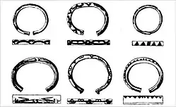 Șpălnaca bracelets dated to Bronze IV=Iron Age I (10th–9th centuries BC)[37]