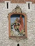 Bas-relief of St. Florian on St. Florian's Gate in Kraków