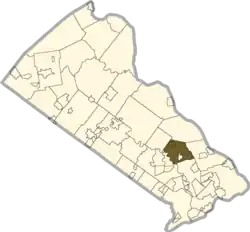 Location of Newtown Township in Bucks County