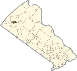 Location of Quakertown in Bucks County, Pennsylvania.