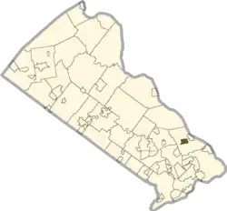 Location of Woodside in Bucks County