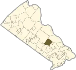 Location of Wrightstown Township in Bucks County