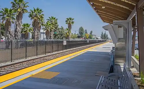 The platform at Burbank Airport–North station