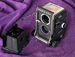 Focusing hood and changeable screen