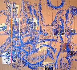 Composicion con Figuras Diversas, acrylic / cardboard / collage, 196x210cm, 2006