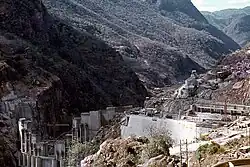 Construction of the dam in 1974