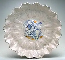 Cup with figure in compendiary style