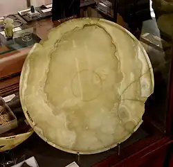 Calcite dish, from Royal Tomb "U", Semerkhet, at Abydos, Egypt, First Dynasty, The Petrie Museum of Egyptian Archaeology, London