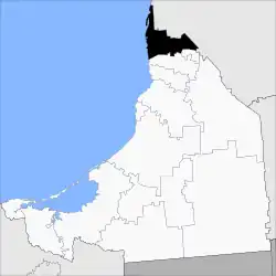 Location of Calkiní in Campeche.