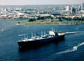 GTS Admiral W. M. Callaghan (T-AKR-1001), an O-class, gas turbine powered roll-on/roll-off cargo ship