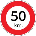 Speed limit 50 km/h