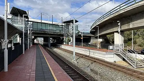 Looking southwards from Platform 1 facing the upper level station concourse