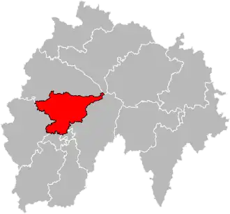 Situation of the canton of Naucelles in the department of Cantal
