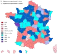 Party affiliation of the General Council Presidents of the various departments in the elections of 2001