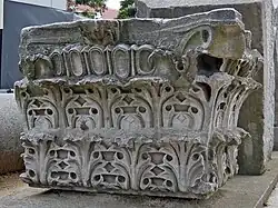 Theodosian capital for a pilaster, one of the few remains of the church of Theodosius II