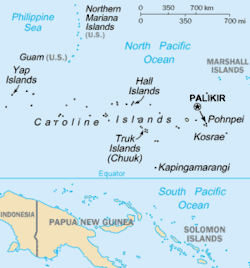 Map of Caroline Islands