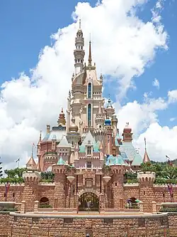 The castle of magical dreams at Hong Kong Disneyland
