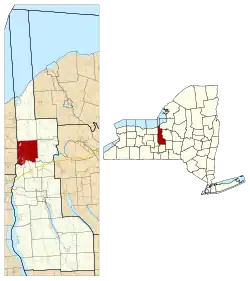 Location within Cayuga County and the state of New York