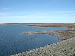 Westward lake view from Cedar Bluff Dam (2006)
