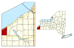 Location in Chautauqua County and New York state